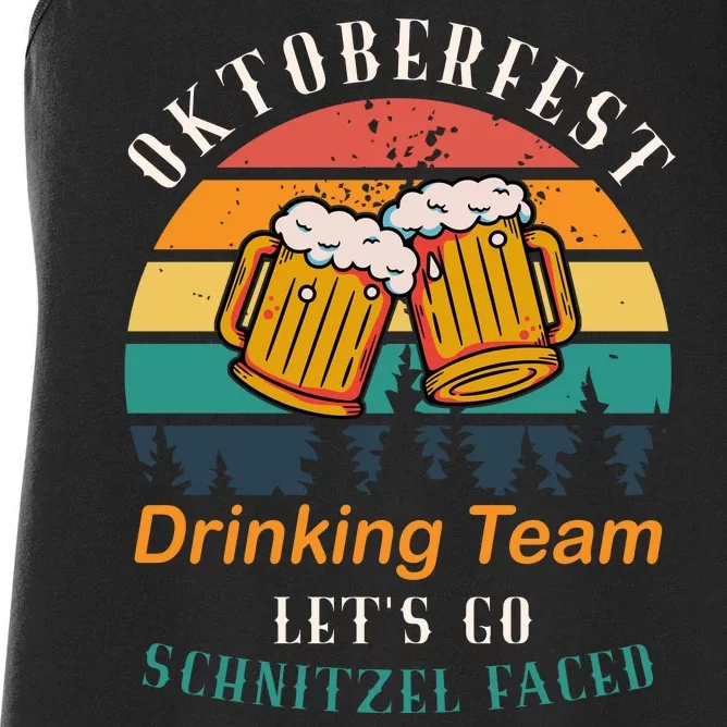 Oktoberfest Team Lets Get Schnitzel Faced Women's Racerback Tank