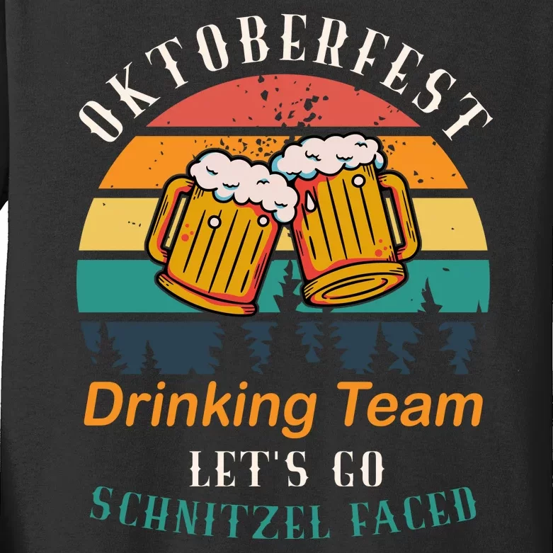 Oktoberfest Team Lets Get Schnitzel Faced Kids Long Sleeve Shirt