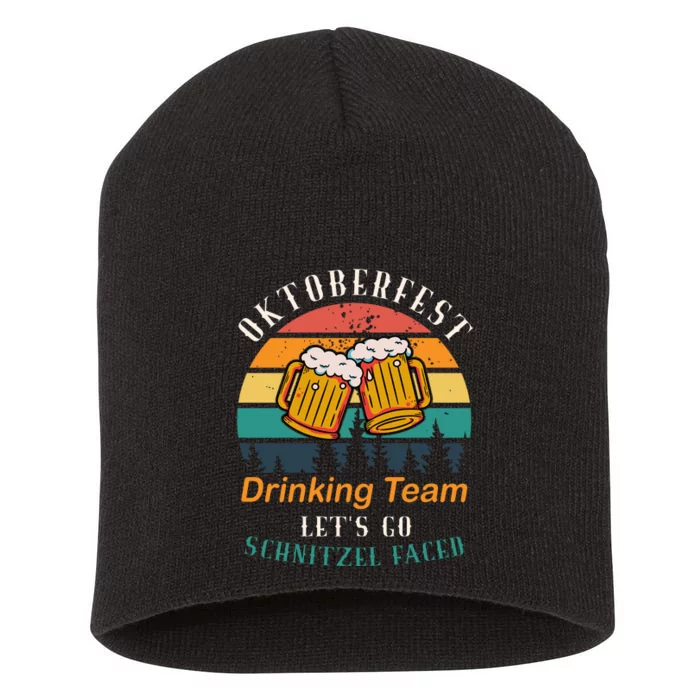 Oktoberfest Team Lets Get Schnitzel Faced Short Acrylic Beanie