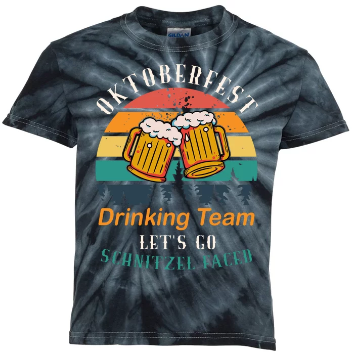 Oktoberfest Team Lets Get Schnitzel Faced Kids Tie-Dye T-Shirt