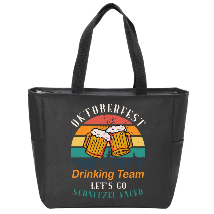 Oktoberfest Team Lets Get Schnitzel Faced Zip Tote Bag