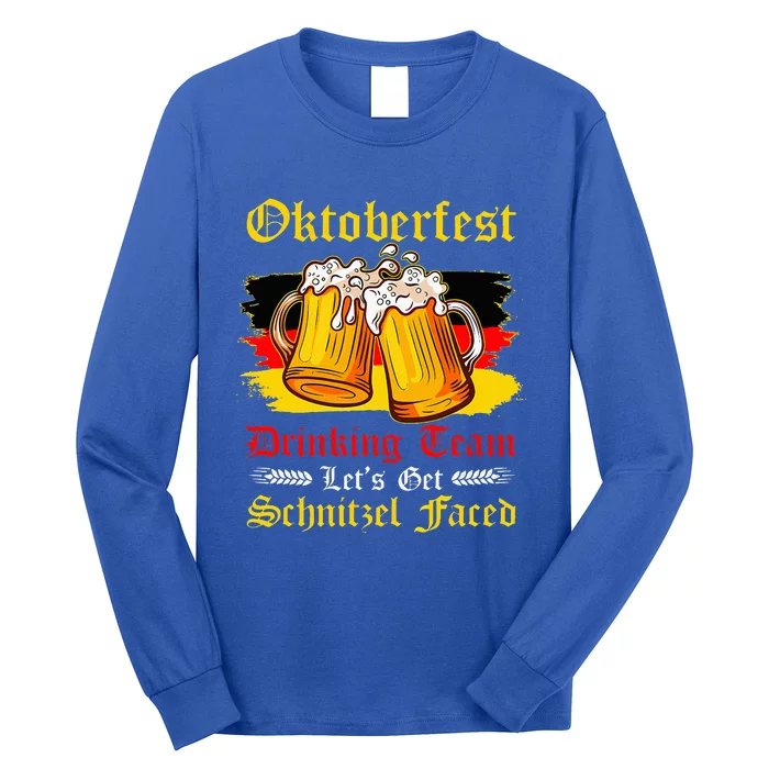 Oktoberfest Team Lets Get Schnitzel Faced German Long Sleeve Shirt