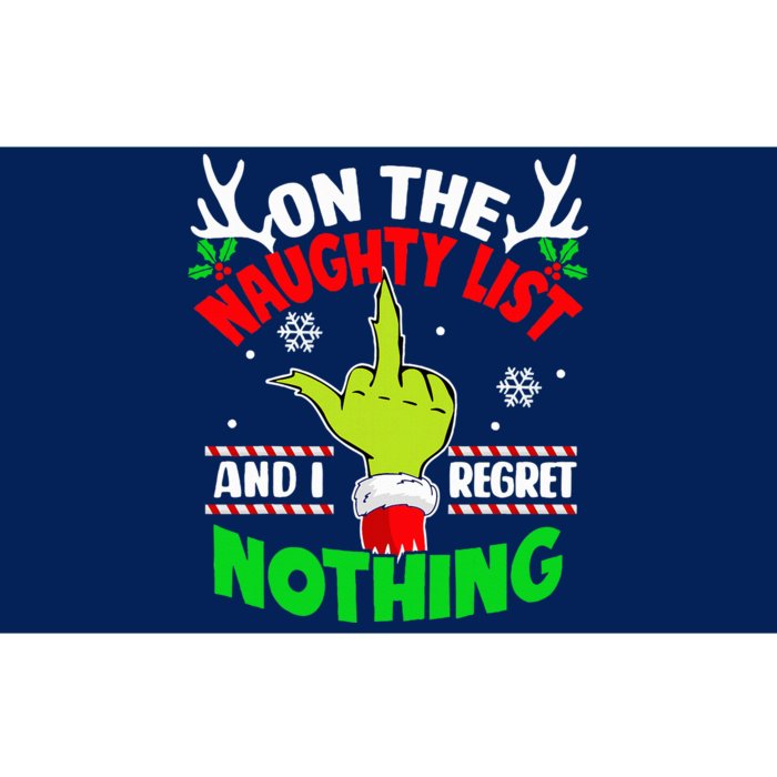 On The List Of Naughty And I Regret Nothing Christmas Bumper Sticker