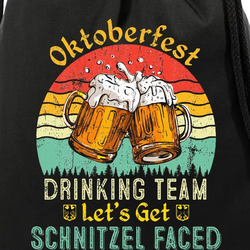 Oktoberfest Team Lets Get Schnitzel Faced German Drawstring Bag