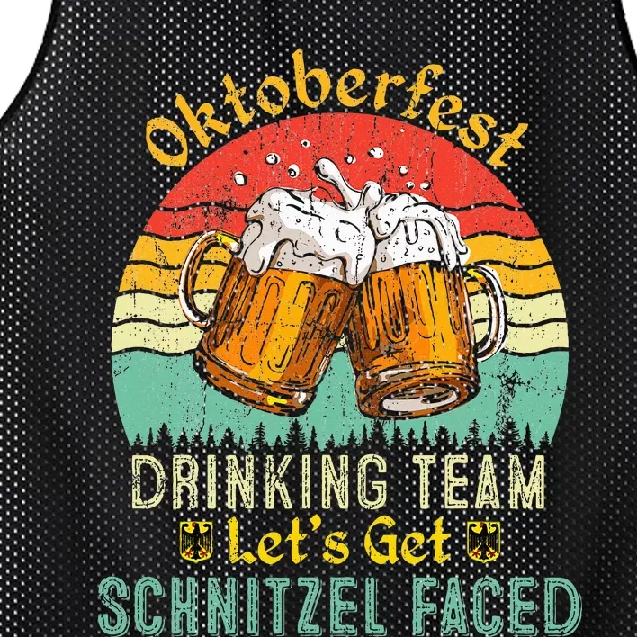 Oktoberfest Team Lets Get Schnitzel Faced German Mesh Reversible Basketball Jersey Tank