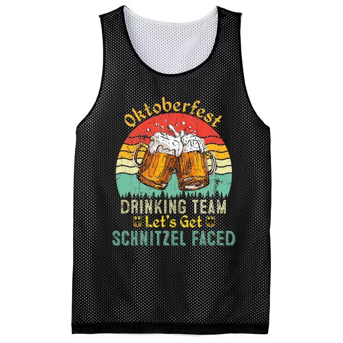 Oktoberfest Team Lets Get Schnitzel Faced German Mesh Reversible Basketball Jersey Tank