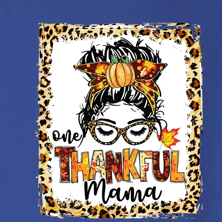 One Thankful Mama Messy Bun Fall Cute Thanksgiving Cool Gift Toddler Long Sleeve Shirt