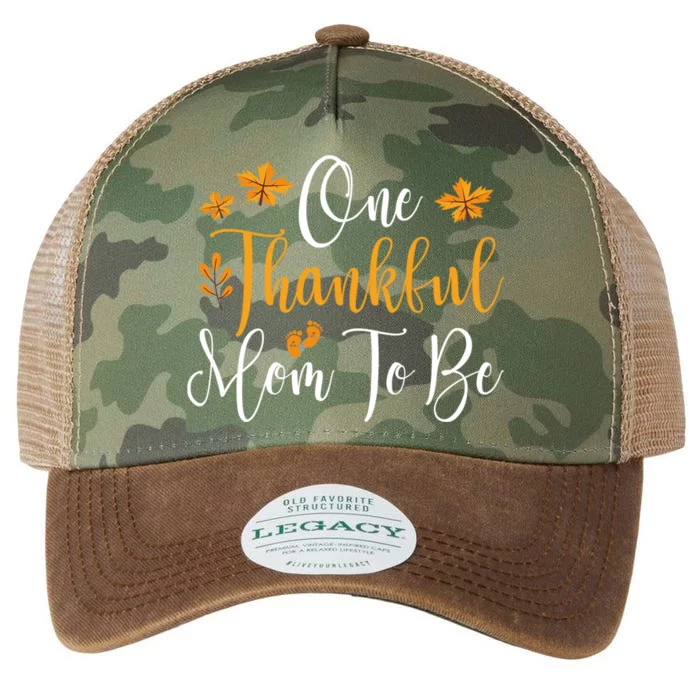 One Thankful Mom To Be Pregnancy Announcet Thanksgiving Gift Legacy Tie Dye Trucker Hat