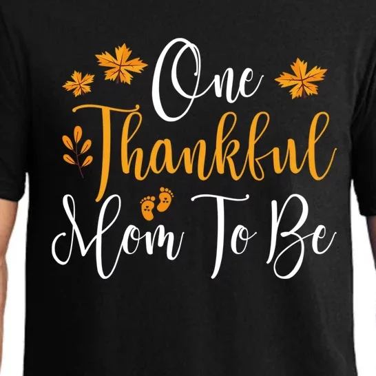 One Thankful Mom To Be Pregnancy Announcet Thanksgiving Gift Pajama Set