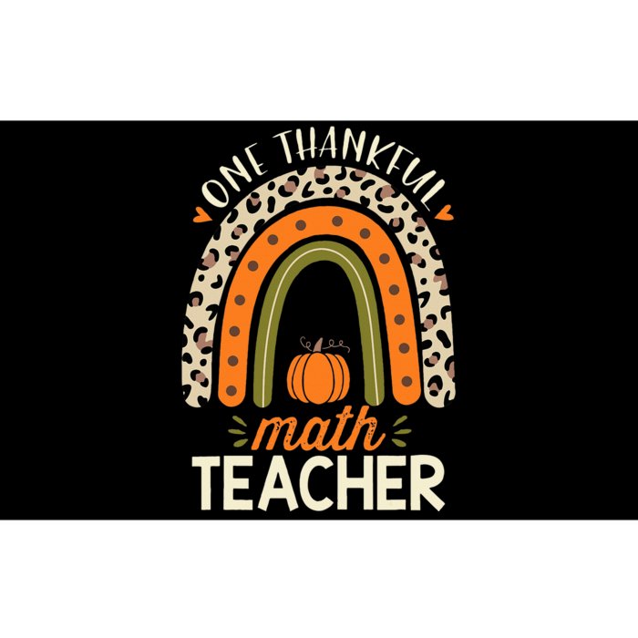 One Thankful Math Teacher Thanksgiving Leopard Rainbow Bumper Sticker