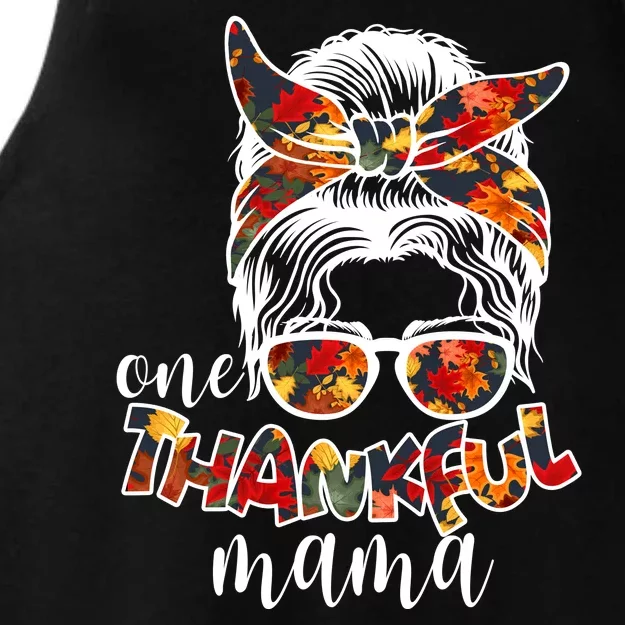 One Thankful Mama Fall Hair Bun Ladies Tri-Blend Wicking Tank