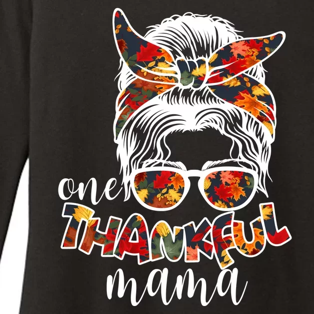 One Thankful Mama Fall Hair Bun Womens CVC Long Sleeve Shirt