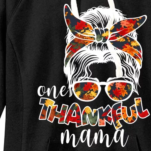 One Thankful Mama Fall Hair Bun Women's Fleece Hoodie