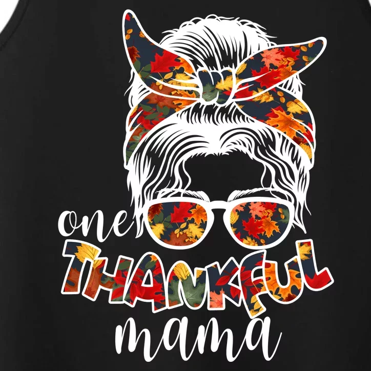 One Thankful Mama Fall Hair Bun Performance Tank