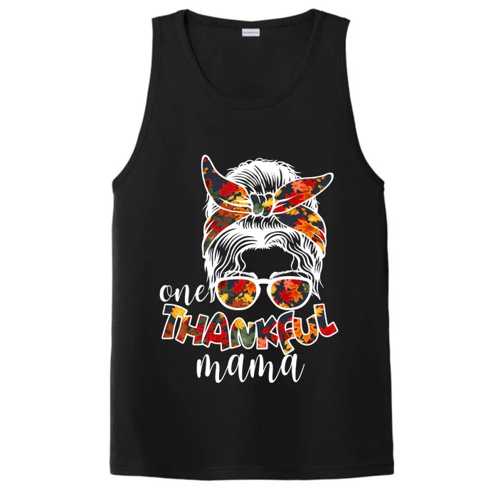 One Thankful Mama Fall Hair Bun Performance Tank