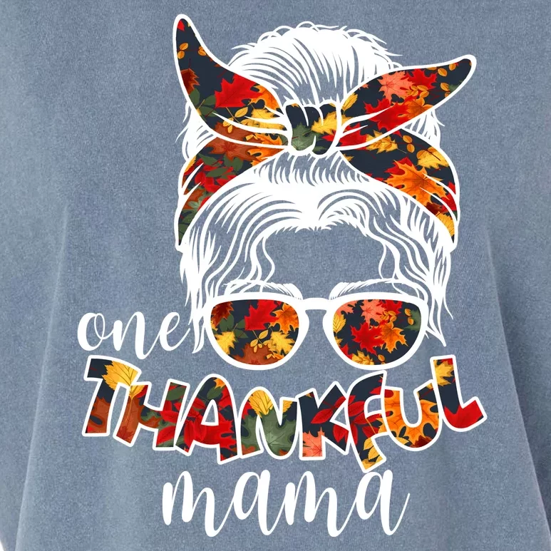 One Thankful Mama Fall Hair Bun Garment-Dyed Women's Muscle Tee