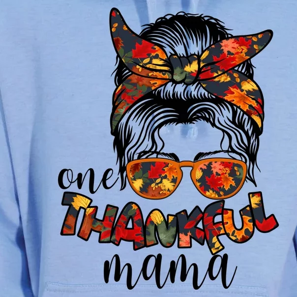 One Thankful Mama Fall Hair Bun Unisex Surf Hoodie