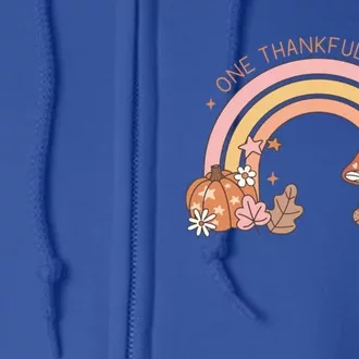 One Thankful Mom Thanksgiving Family Matching Rainbow Cute Gift Full Zip Hoodie