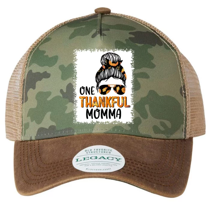 One Thankful Momma Fall Appreciation Gift Legacy Tie Dye Trucker Hat