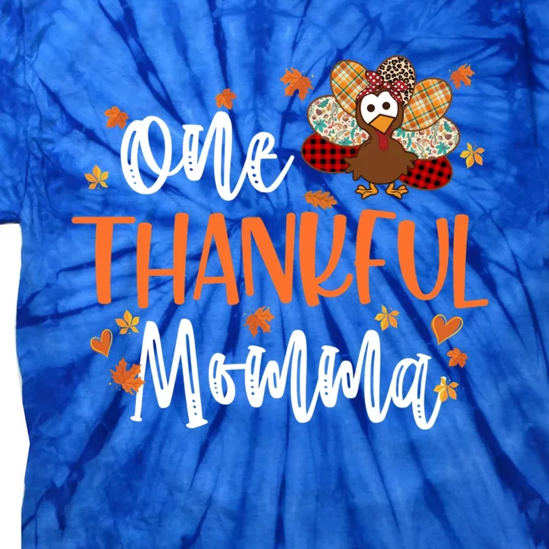 One Thankful Momma Thanksgiving Family Matching Turkey Gift Tie-Dye T-Shirt