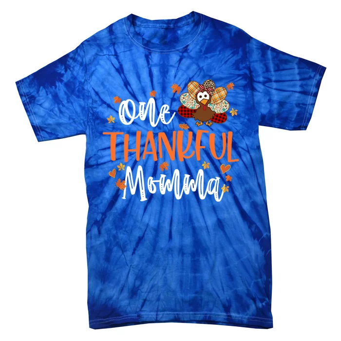 One Thankful Momma Thanksgiving Family Matching Turkey Gift Tie-Dye T-Shirt