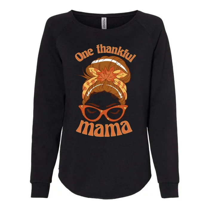 One Thankful Mama Autumn Festive Hair Bun Womens California Wash Sweatshirt