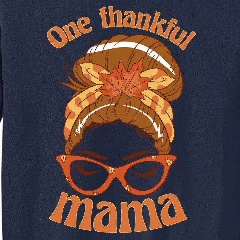 One Thankful Mama Autumn Festive Hair Bun Tall Sweatshirt