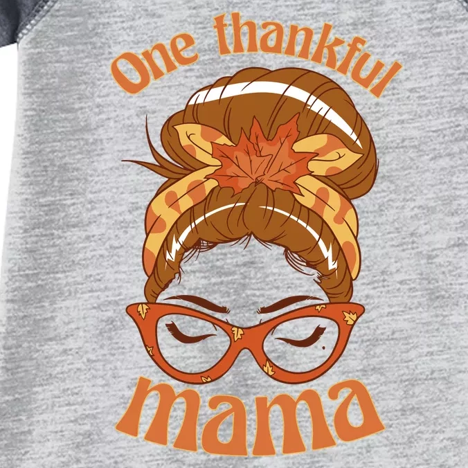 One Thankful Mama Autumn Festive Hair Bun Infant Baby Jersey Bodysuit