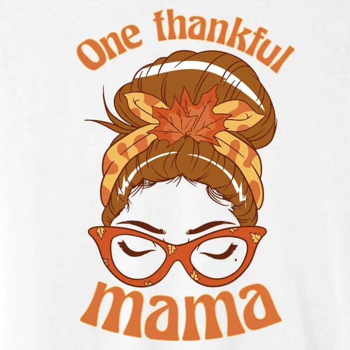 One Thankful Mama Autumn Festive Hair Bun ChromaSoft Performance T-Shirt