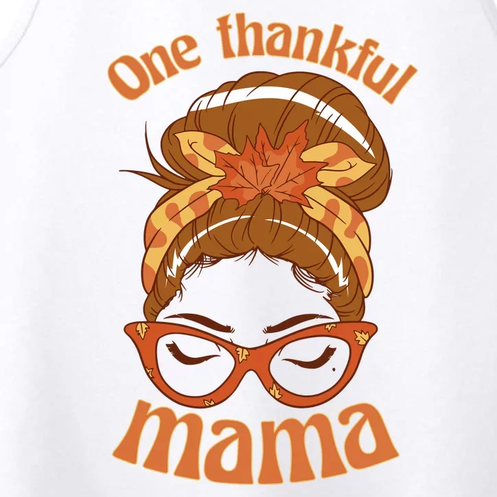 One Thankful Mama Autumn Festive Hair Bun Performance Tank