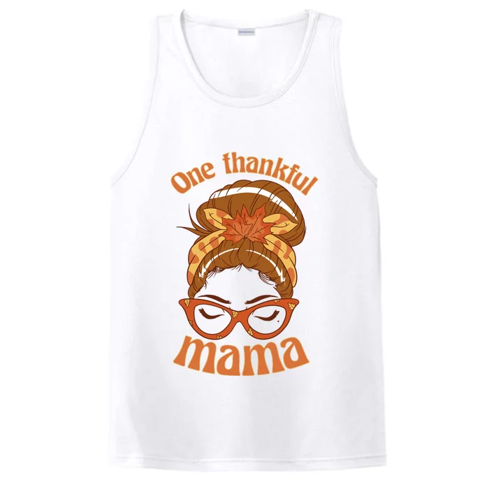 One Thankful Mama Autumn Festive Hair Bun Performance Tank