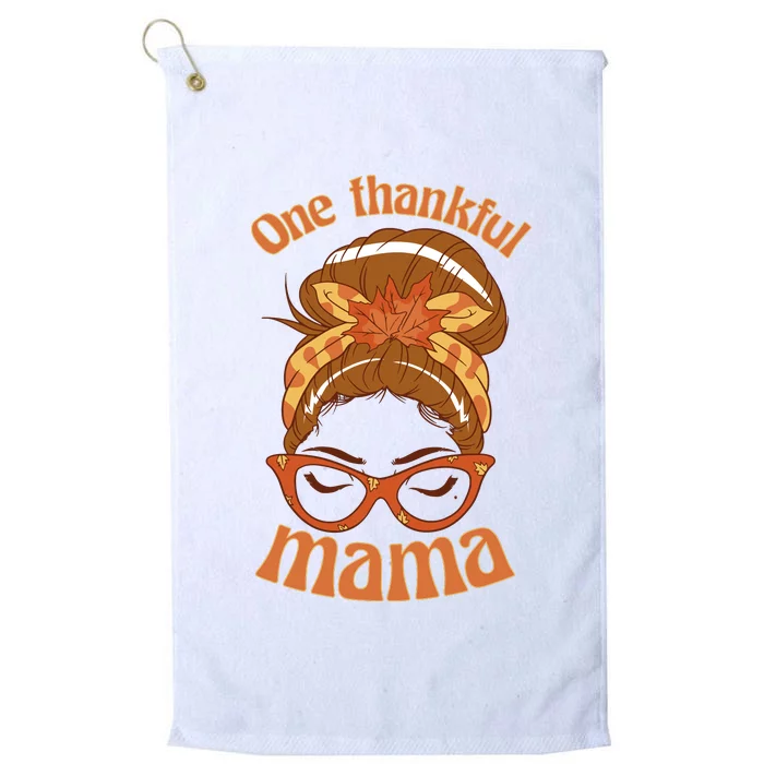 One Thankful Mama Autumn Festive Hair Bun Platinum Collection Golf Towel