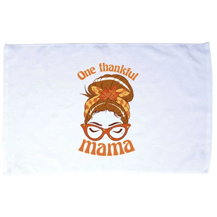 One Thankful Mama Autumn Festive Hair Bun Microfiber Hand Towel