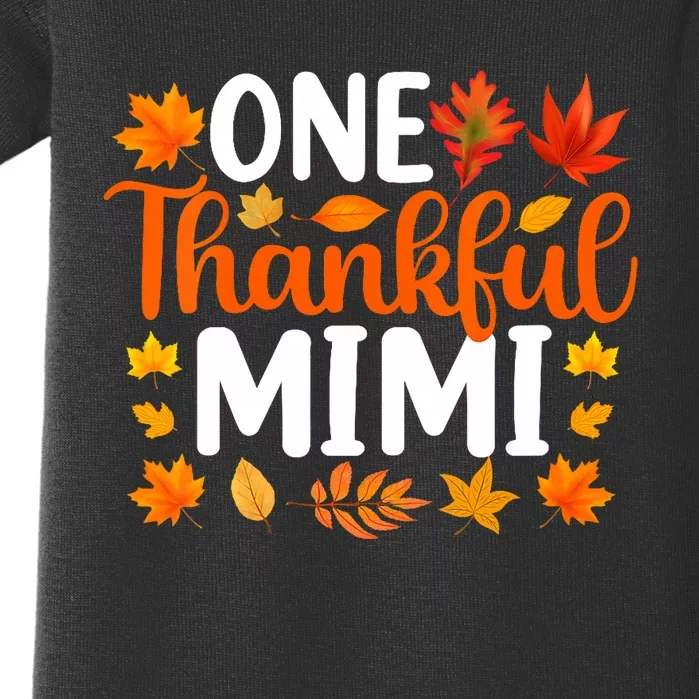 One Thankful Mimi Funny Fall Autumn Thanksgiving Baby Bodysuit