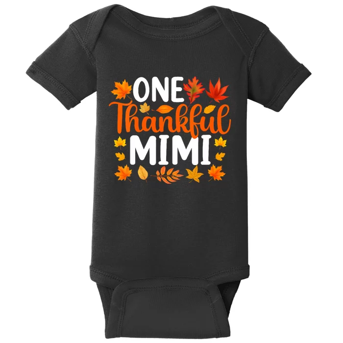 One Thankful Mimi Funny Fall Autumn Thanksgiving Baby Bodysuit