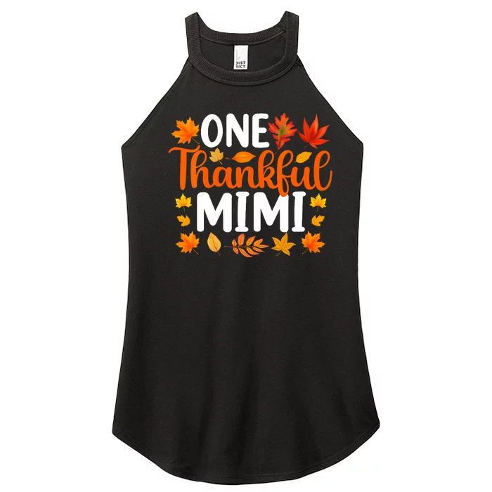 One Thankful Mimi Funny Fall Autumn Thanksgiving Women’s Perfect Tri Rocker Tank