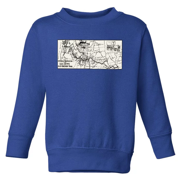 Oregon Trail Map Gift Ox Team Usa Cartography Geography History Meaningful Gift Toddler Sweatshirt