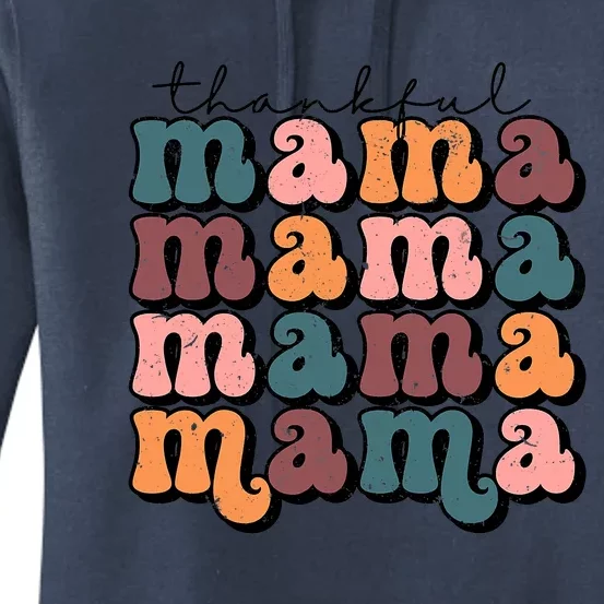 One Thankful Mama Funny Fall Autumn Thanksgiving Women's Pullover Hoodie