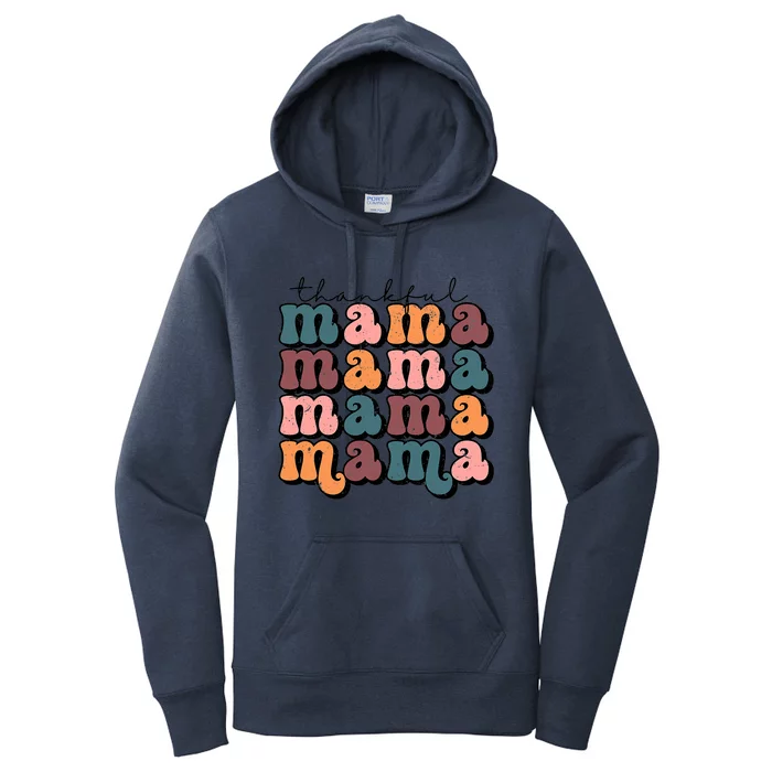 One Thankful Mama Funny Fall Autumn Thanksgiving Women's Pullover Hoodie