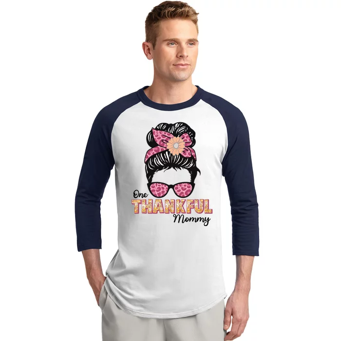 One Thankful Mommy Baseball Sleeve Shirt