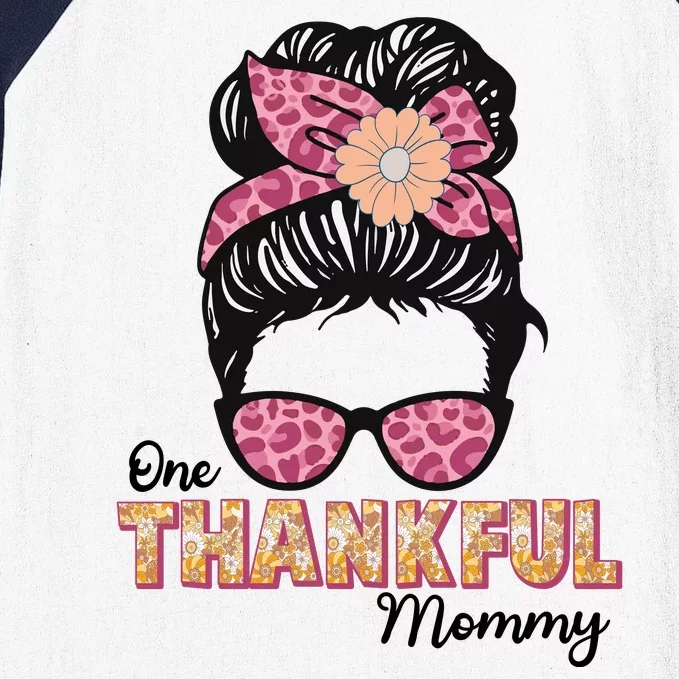 One Thankful Mommy Baseball Sleeve Shirt