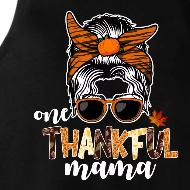 One Thankful Mama Fall Thanksgiving Festive Ladies Tri-Blend Wicking Tank