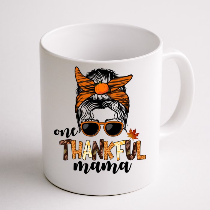 One Thankful Mama Fall Thanksgiving Festive Front & Back Coffee Mug