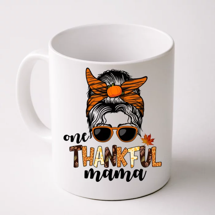 One Thankful Mama Fall Thanksgiving Festive Front & Back Coffee Mug