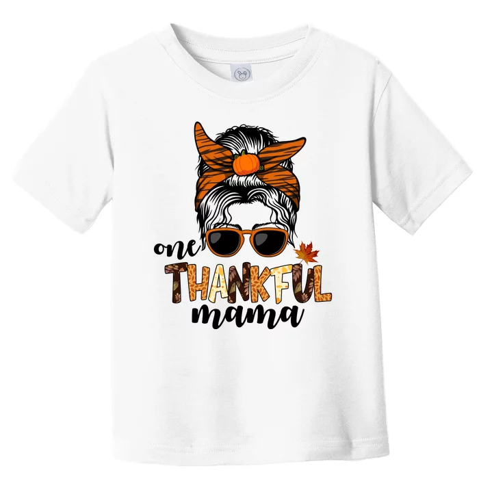 One Thankful Mama Fall Thanksgiving Festive Toddler T-Shirt