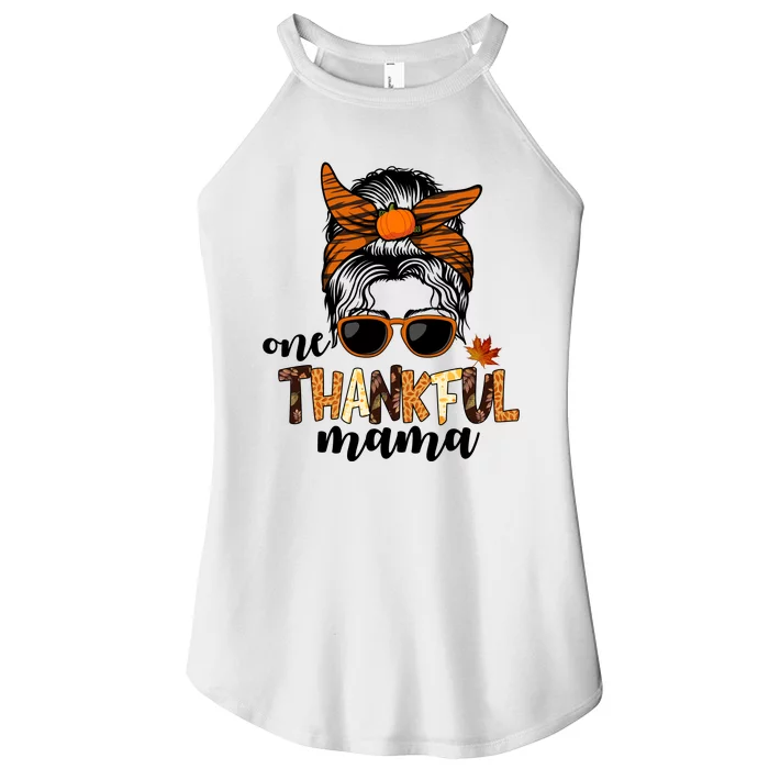 One Thankful Mama Fall Thanksgiving Festive Women’s Perfect Tri Rocker Tank