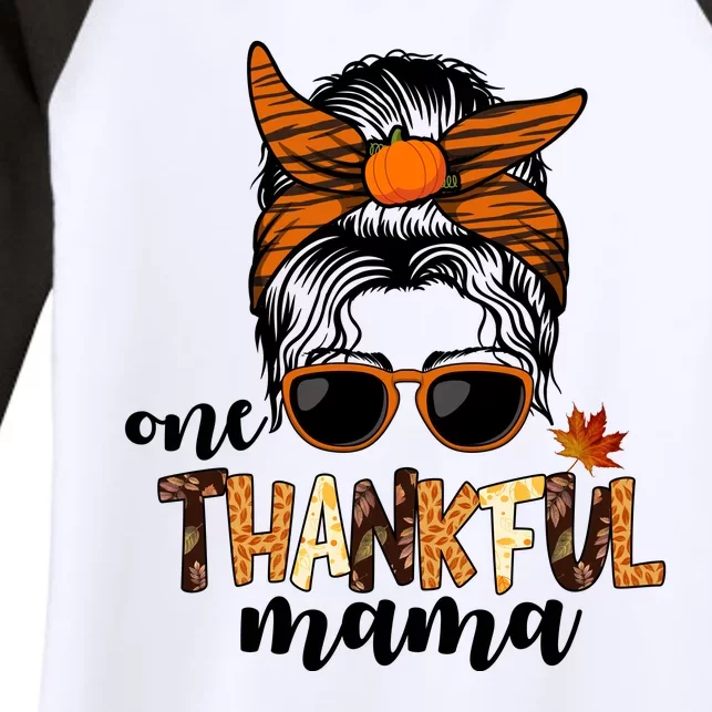 One Thankful Mama Fall Thanksgiving Festive Women's Tri-Blend 3/4-Sleeve Raglan Shirt