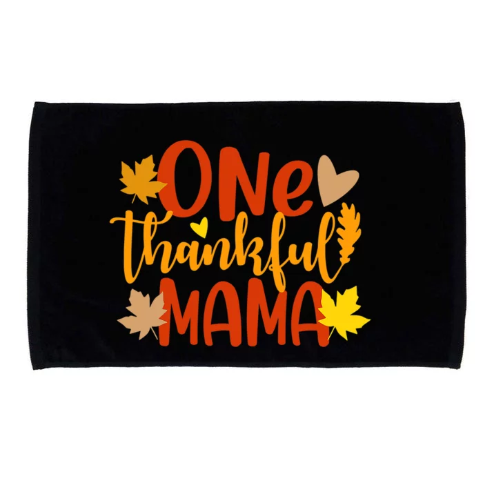 One Thankful Mama Autumn Fall Mother Thanksgiving Leaves Microfiber Hand Towel