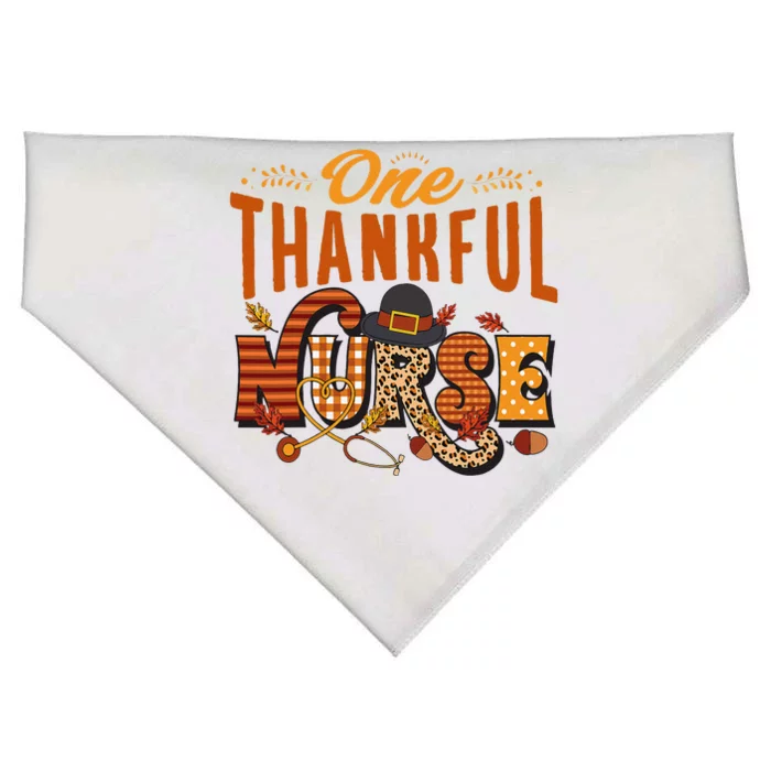 One Thankful Nurse Turkey Thanksgiving Scrub Top Fall USA-Made Doggie Bandana