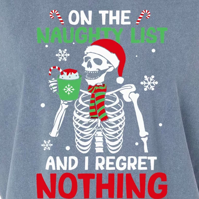 On The Naughty List And I Regret Nothing Christmas Garment-Dyed Women's Muscle Tee